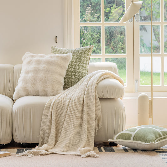 Nordic Modern Minimalist Throw Pillow Cover | Pure Cotton Cream Style Sofa Decor