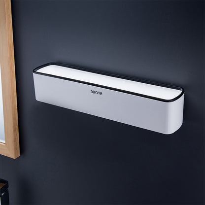 Wall Mounted Bathroom Shelf | Adhesive Organizer with Towel Bar for Toothbrush & Cosmetics