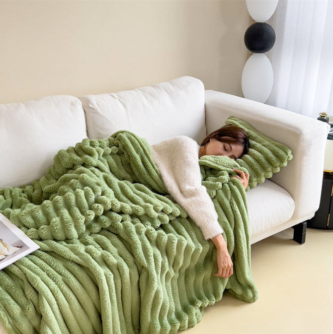Luxury Faux Rabbit Fur Blanket | Super Soft Double-Sided Velvet Throw for Bed & Couch