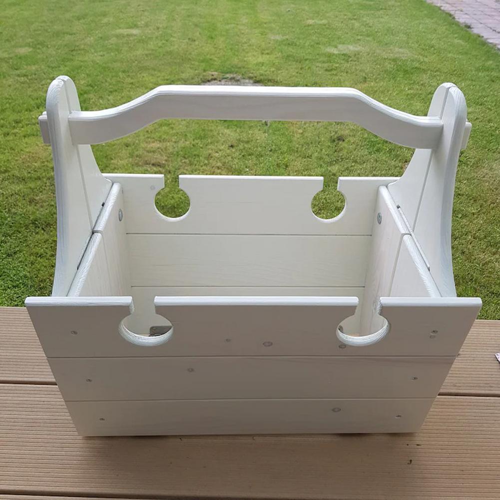 Portable Picnic Basket with Wooden Table | Foldable Outdoor Storage Box for Camping & Beach