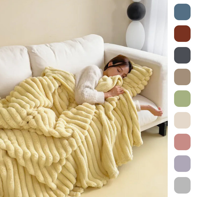 Luxury Faux Rabbit Fur Blanket | Super Soft Double-Sided Velvet Throw for Bed & Couch