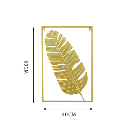 Wrought Iron Wall Art Hanging | Large Metal Leaf Ornament for Living Room Decor